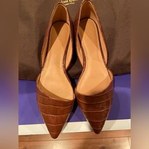 JCrew d’Orsay crocodile leather flats